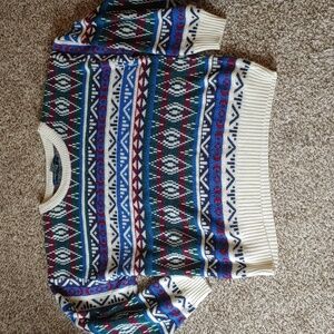 VTG Architect Sweater 1990s Fair Isle Jumper Unisex Size L